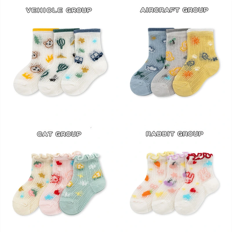 0-3 Year Old Children′s Cotton Spring Summer Socks Boys Girls Baby Socks