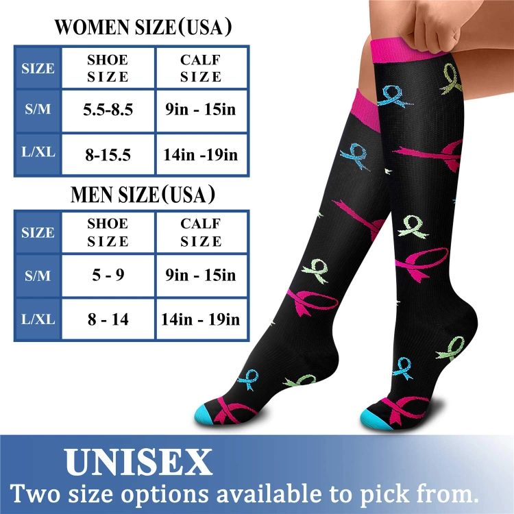 Best Custom OEM Logo Nylon Copper Fit Flying Compression Socks for Women Nurses