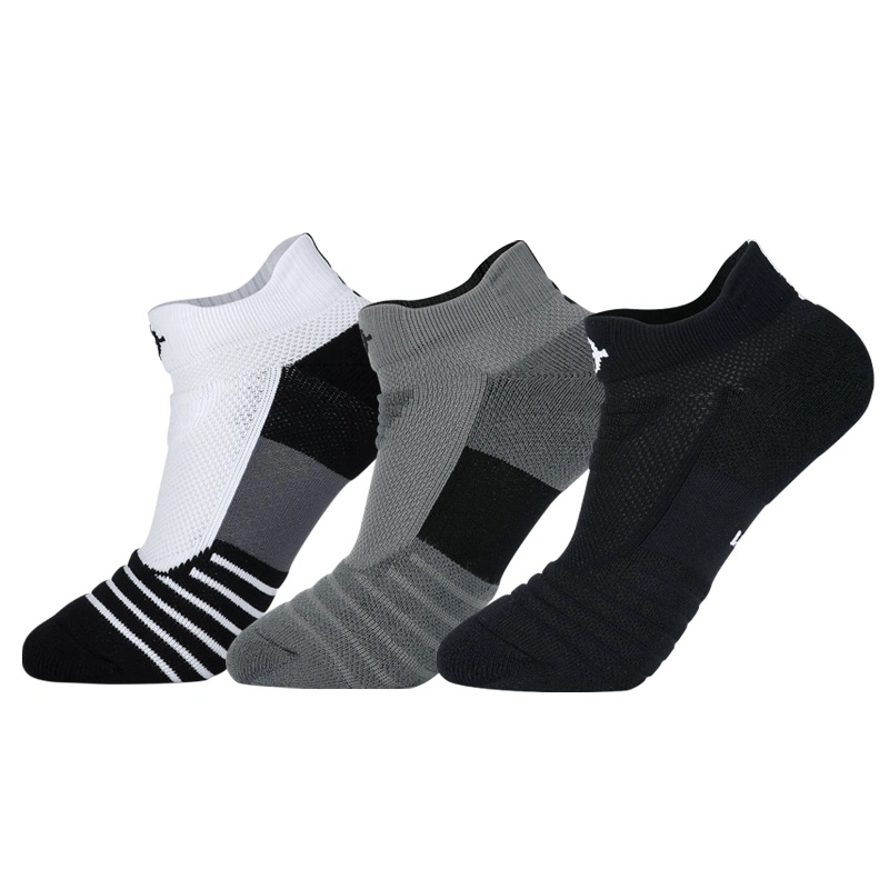 Custom Black White Gray Color Cotton Compression Athletic Running Socks for Men Women Short Sport Ankle Socks