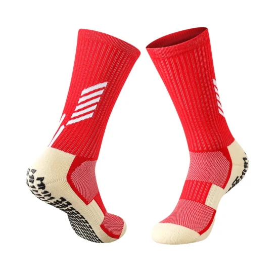 Calzini da calcio adesivi in ​​PVC, calzini da allenamento da uomo, leggings antiscivolo a tubo medio, fondo per asciugamano ispessito per bambini, calzini da calcio, calzini sportivi, calzini di cotone all'ingrosso